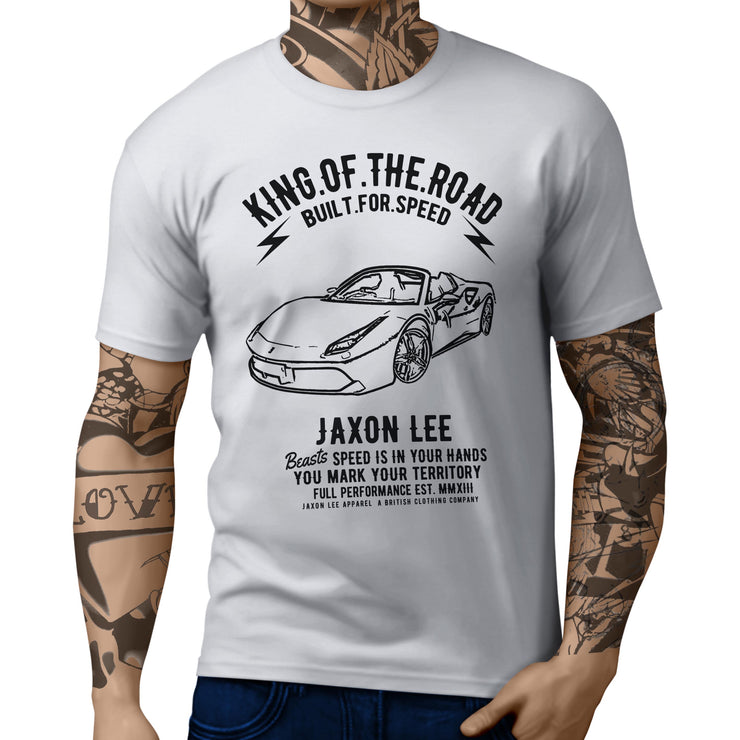 JL King Illustration For A Ferrari 488 Spider Motorcar Fan T-shirt