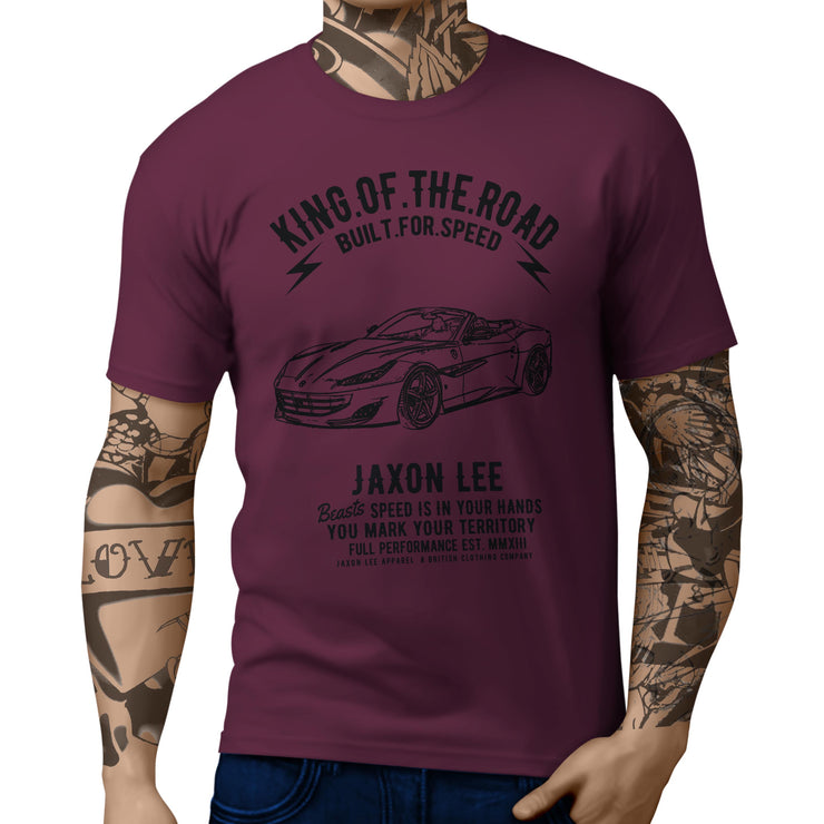 JL King Illustration For A Ferrari Portofino Motorcar Fan T-shirt