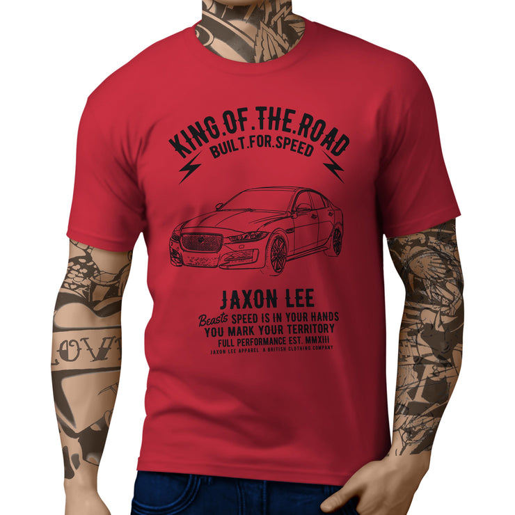 JL King Illustration For A Jaguar XE R Sport Motorcar Fan T-shirt