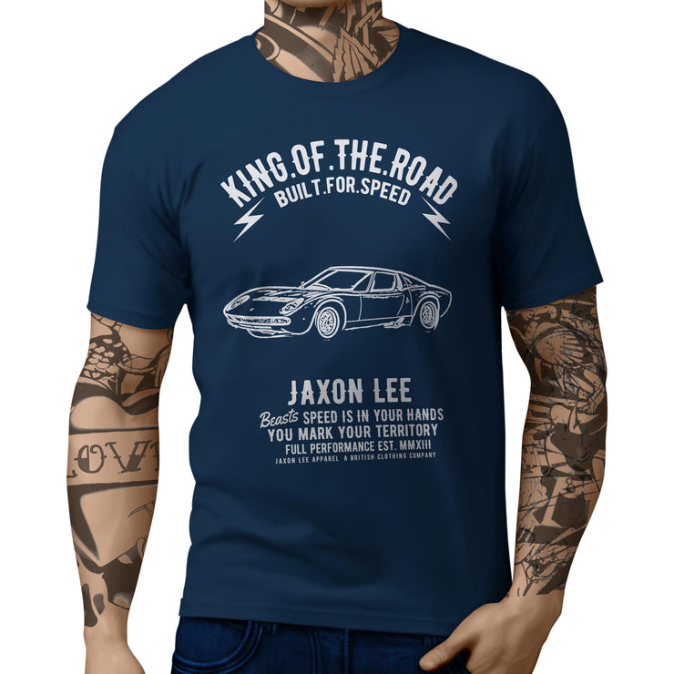JL King Illustration For A Lambo Miura Motorcar Fan T-shirt