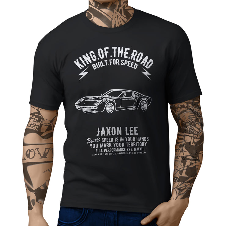 JL King Illustration For A Lambo Miura Motorcar Fan T-shirt