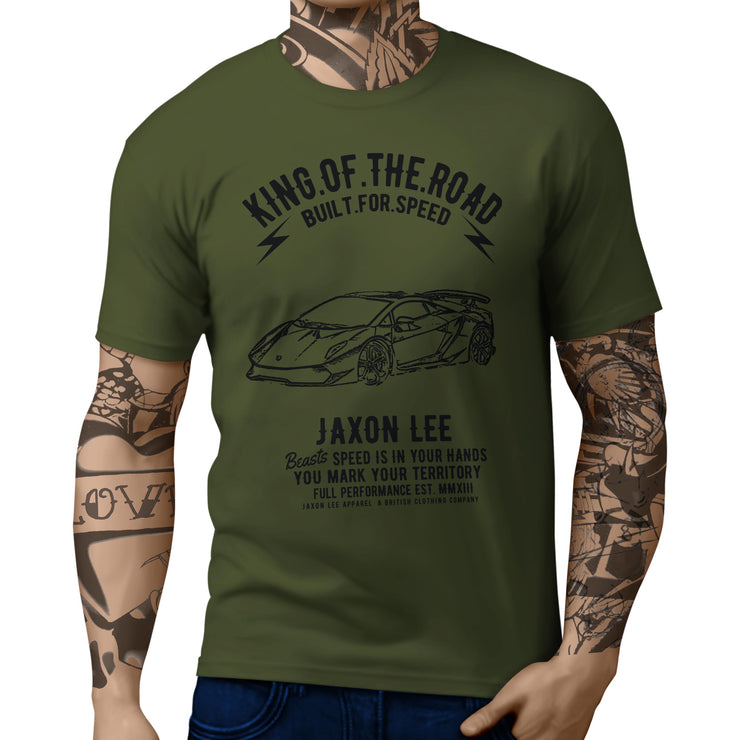 JL King Illustration For A Lambo Sesto Elemento Motorcar Fan T-shirt