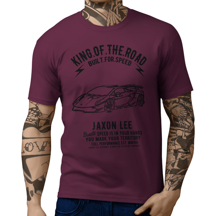 JL King Illustration For A Lambo Sesto Elemento Motorcar Fan T-shirt
