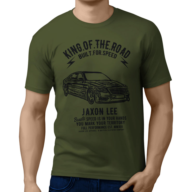 JL King Illustration For A Mercedes Benz S Class Motorcar Fan T-shirt