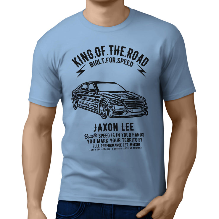 JL King Illustration For A Mercedes Benz S Class Motorcar Fan T-shirt
