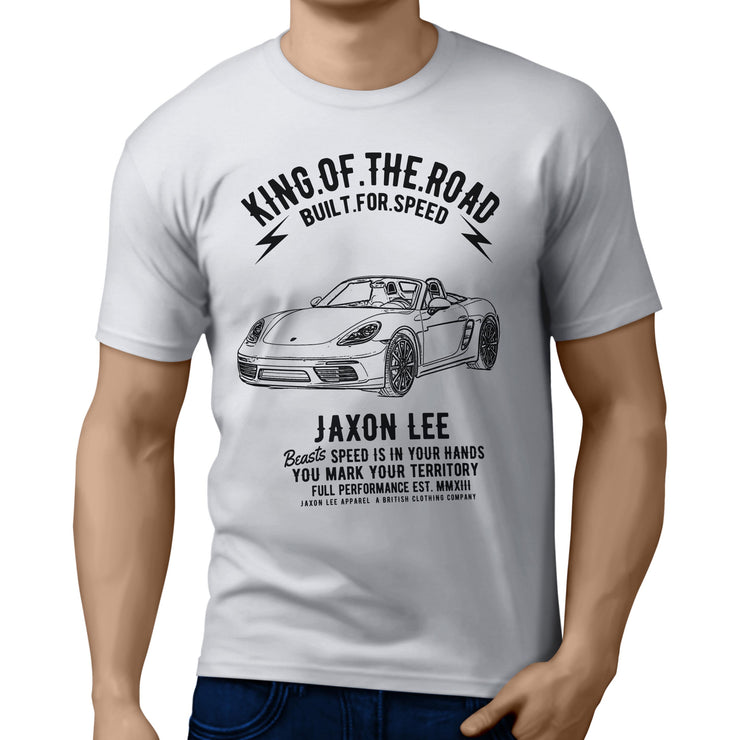 JL King Illustration for a Porsche 718 Boxster fan T-shirt