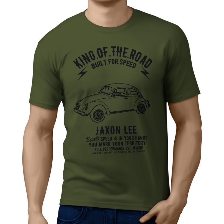 JL King illustration for a Volkswagen 1974 Beetle Motorcar fan  T-shirt