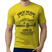 JL King illustration for a Volkswagen Beetle Cabriolet Motorcar fan T-shirt