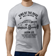 JL King illustration for a Volkswagen Beetle Cabriolet Motorcar fan T-shirt