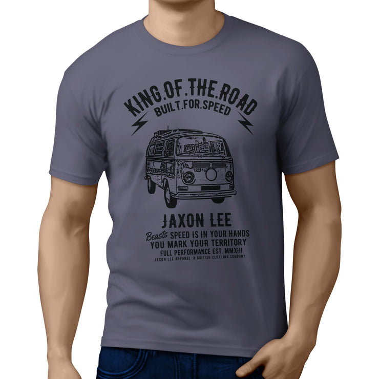 JL King illustration for a Volkswagen Campervan 1968 fan T-shirt