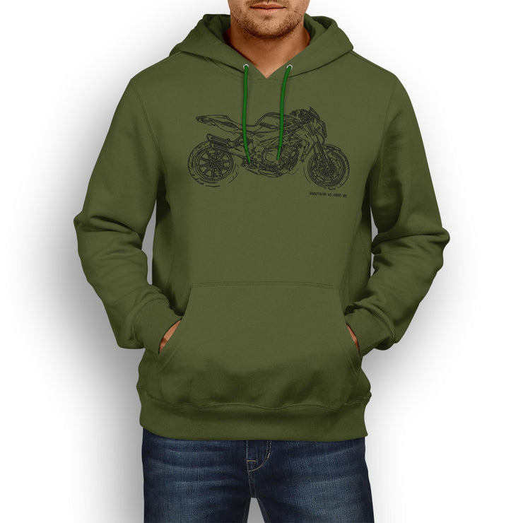 JL Illustration For A MV Agusta Brutale 1090R Motorbike Fan Hoodie