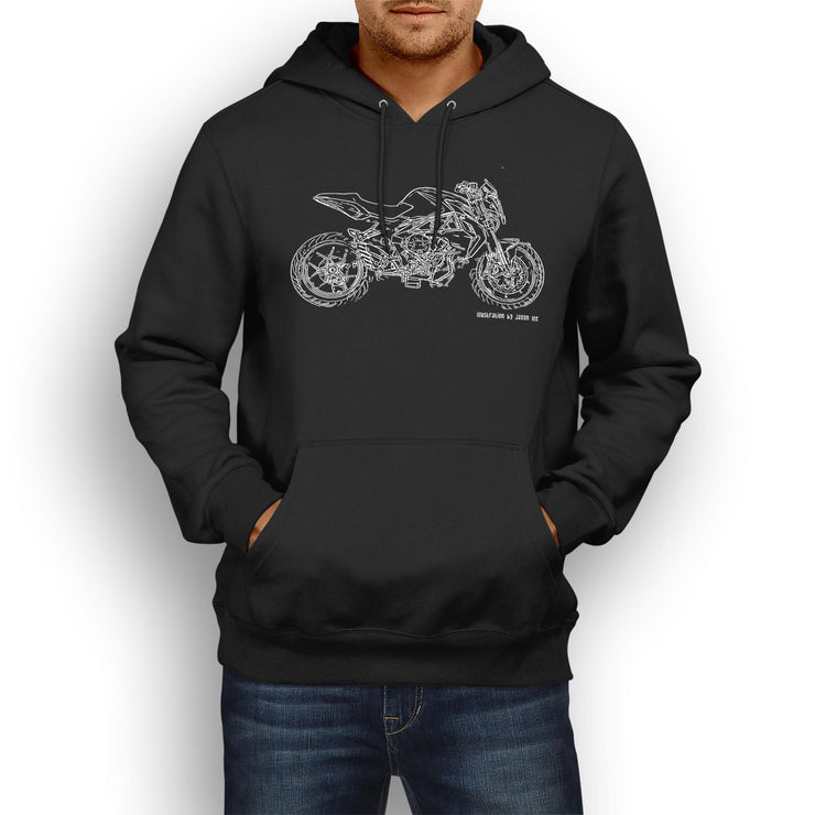 JL Illustration For A MV Agusta Brutale 675 2015 Motorbike Fan Hoodie