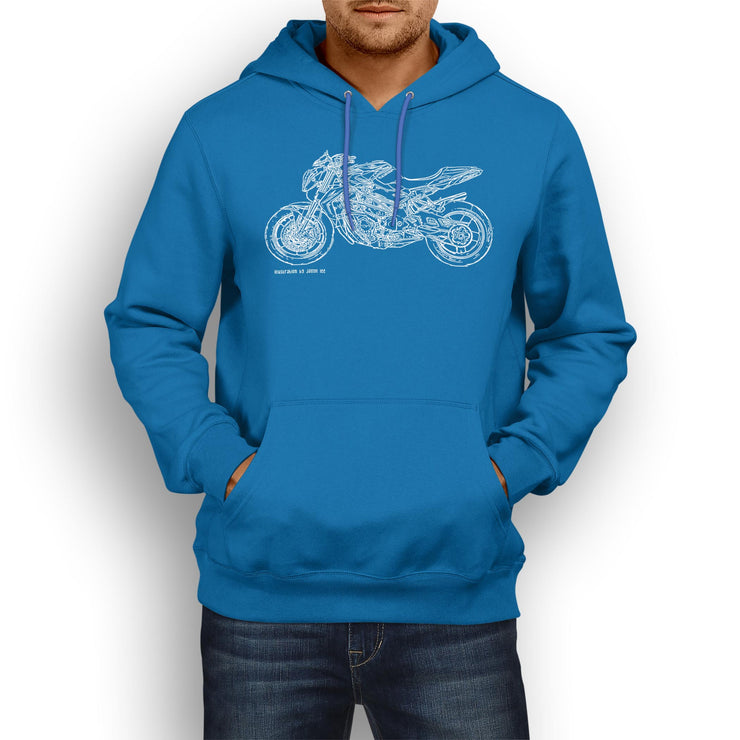 JL Illustration For A MV Agusta Brutale Corsa Motorbike Fan Hoodie