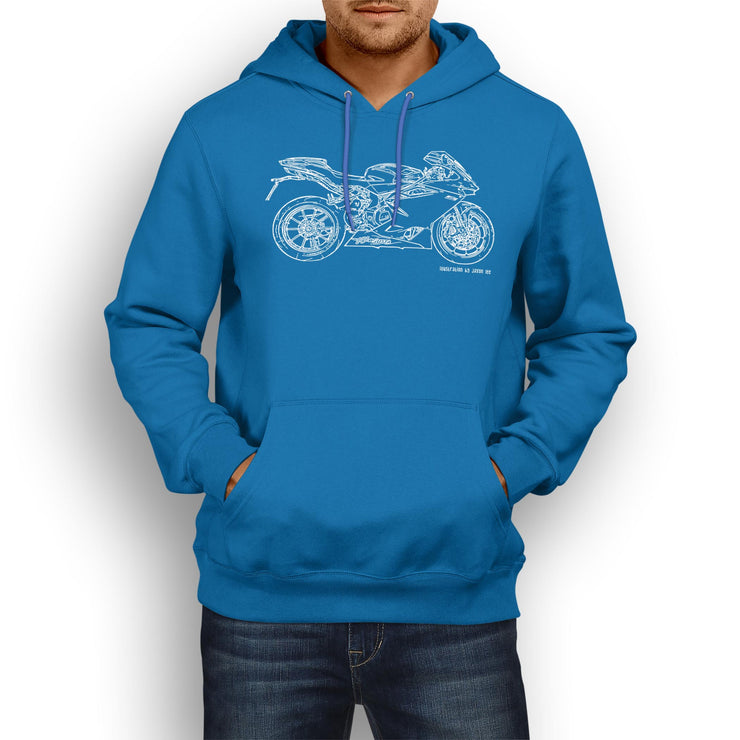 JL Illustration For A MV Agusta F4 2016 Motorbike Fan Hoodie
