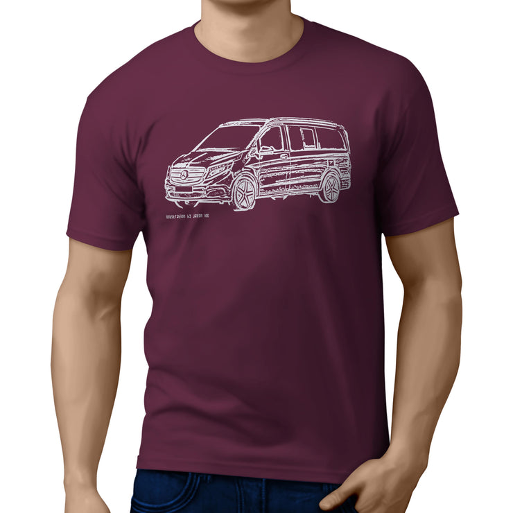 JL Illustration For A Mercedes Benz V Class Motorcar Fan T-shirt