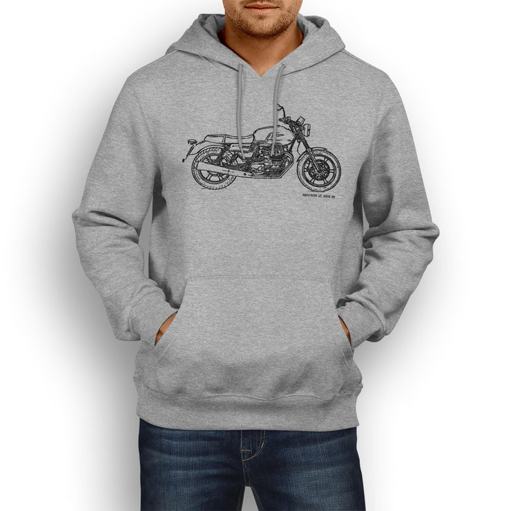 JL Illustration For A Moto Guzzi V7III Stone Motorbike Fan Hoodie