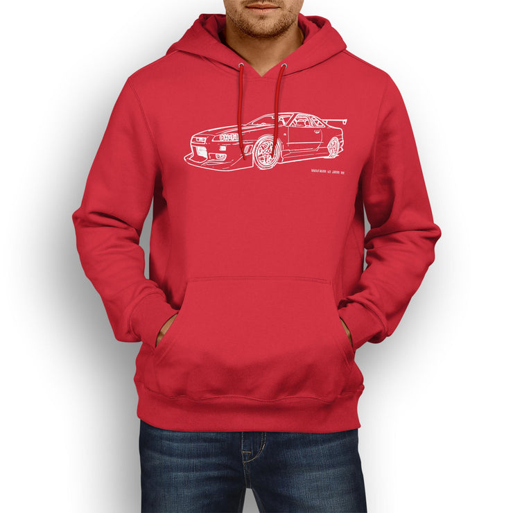 JL Illustration For A Nissan Skyline R34 GT-R Motorcar Fan Hoodie