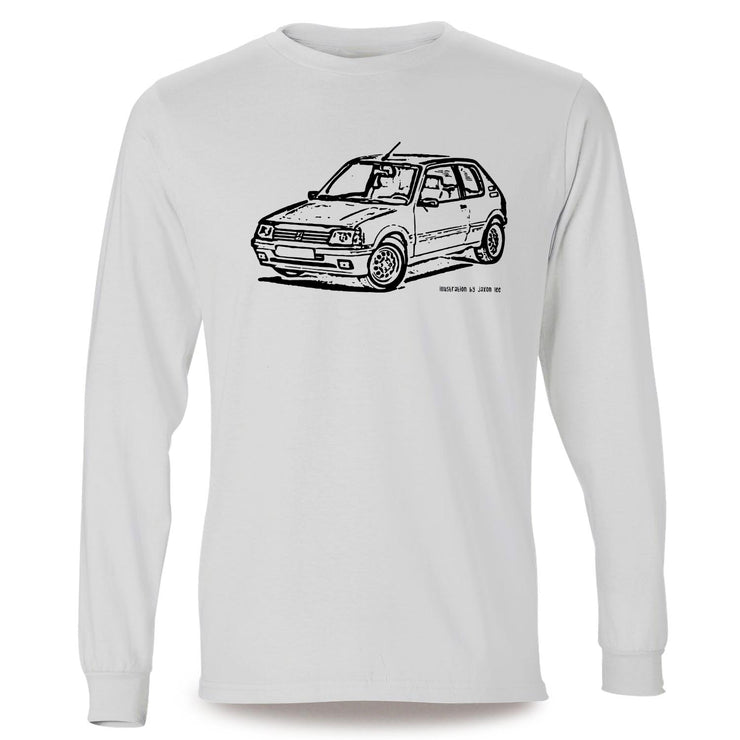 JL Illustration For A Peugeot 205 GTI Motorcar Fan LS-Tshirt