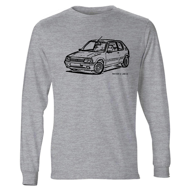 JL Illustration For A Peugeot 205 GTI Motorcar Fan LS-Tshirt