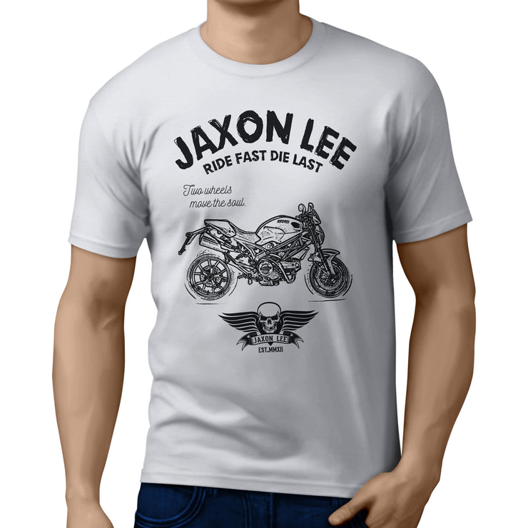 JL Ride Illustration For A Ducati Monster S2R 2015 Motorbike Fan T-shirt