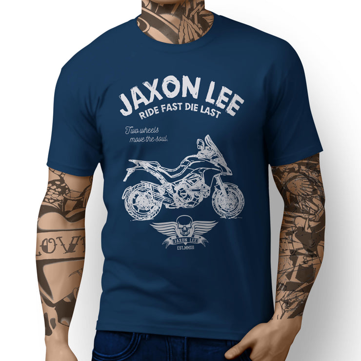 JL Ride Illustration For A Ducati Multistrada 1200 DVT 2015 Motorbike Fan T-shir