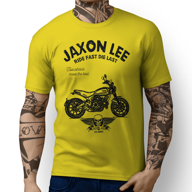 JL Ride Illustration For A Ducati Scrambler Icon Motorbike Fan T-shirt