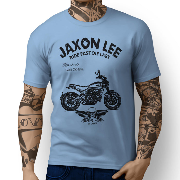JL Ride Illustration For A Ducati Scrambler Icon Motorbike Fan T-shirt