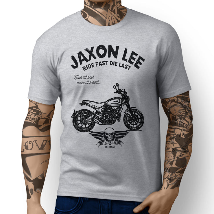 JL Ride Illustration For A Ducati Scrambler Icon Motorbike Fan T-shirt