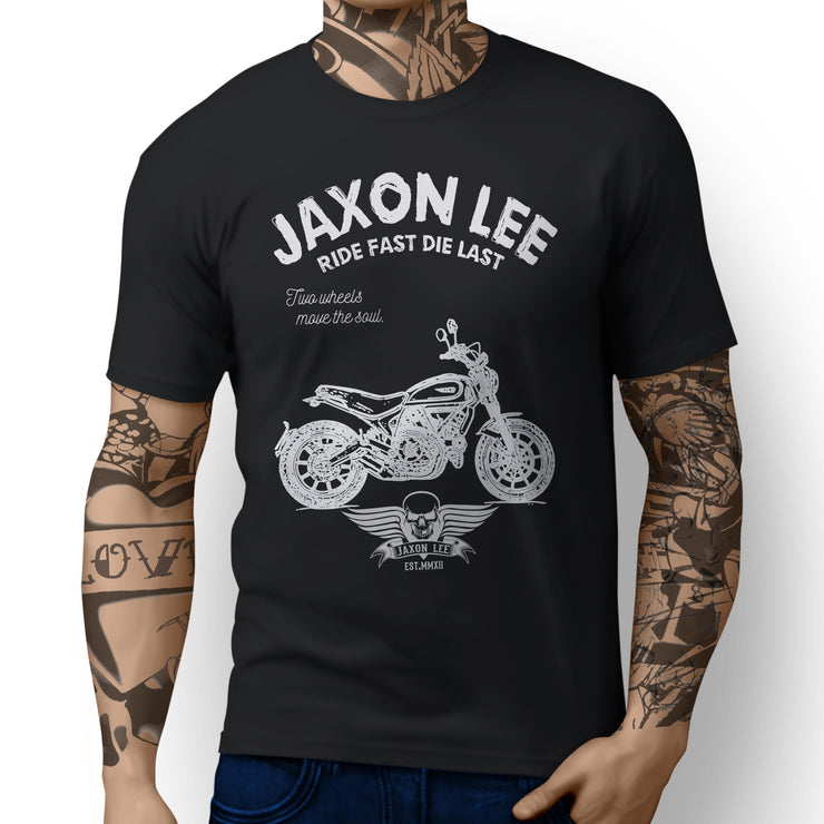 JL Ride Illustration For A Ducati Scrambler Icon Motorbike Fan T-shirt