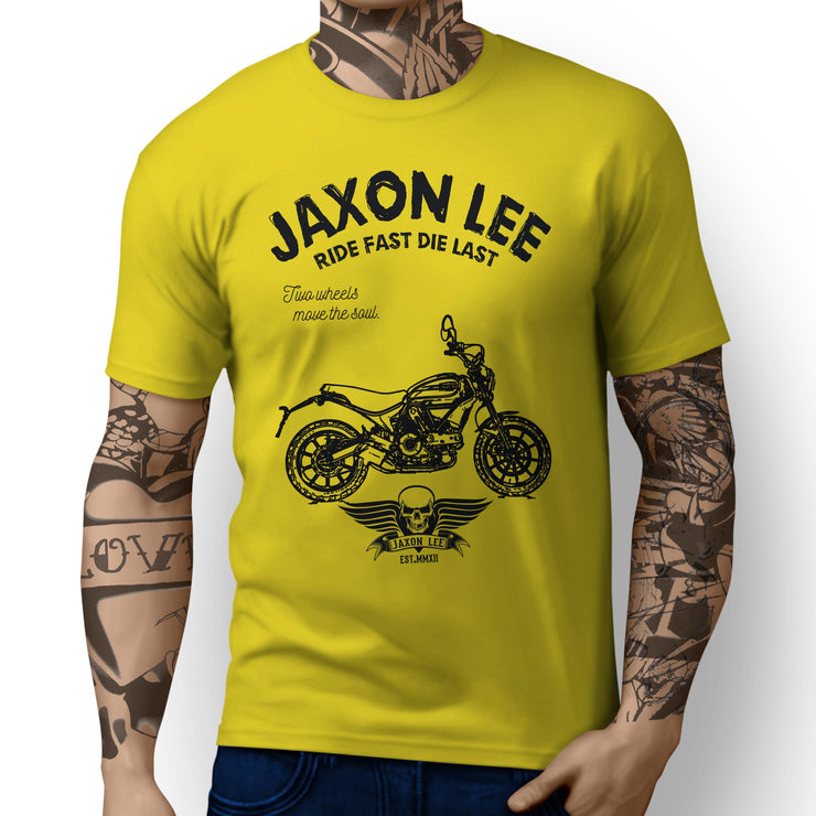 JL Ride Illustration For A Ducati Scrambler Sixty2 Motorbike Fan T-shirt