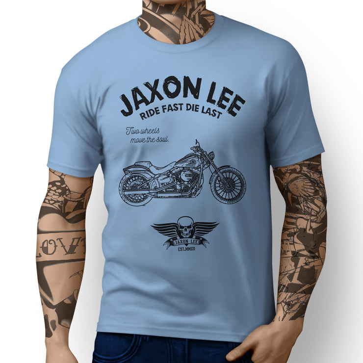 JL Ride Art Tee aimed at fans of Harley Davidson Breakout Motorbike