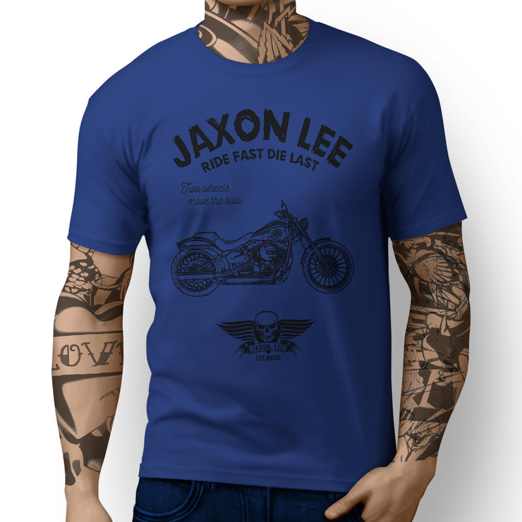 JL Ride Art Tee aimed at fans of Harley Davidson Breakout Motorbike