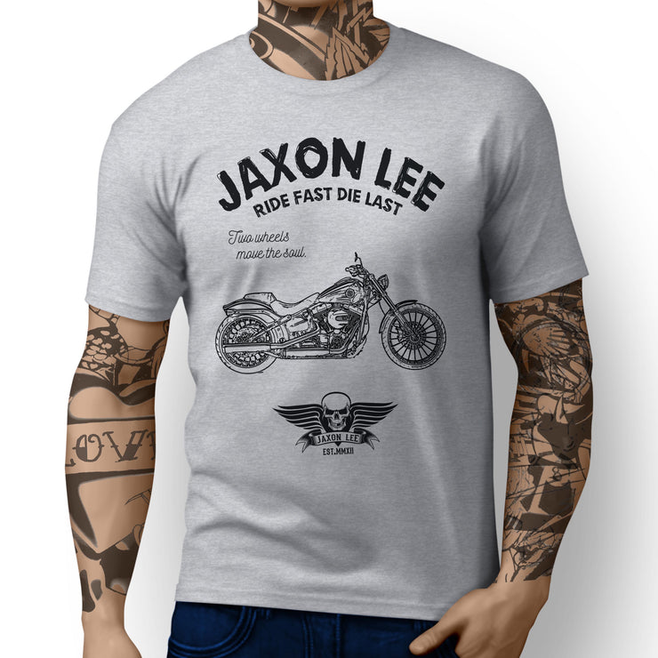JL Ride Art Tee aimed at fans of Harley Davidson Breakout Motorbike