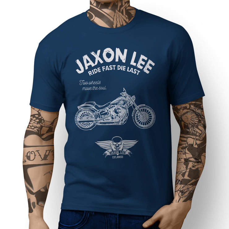 JL Ride Art Tee aimed at fans of Harley Davidson Breakout Motorbike