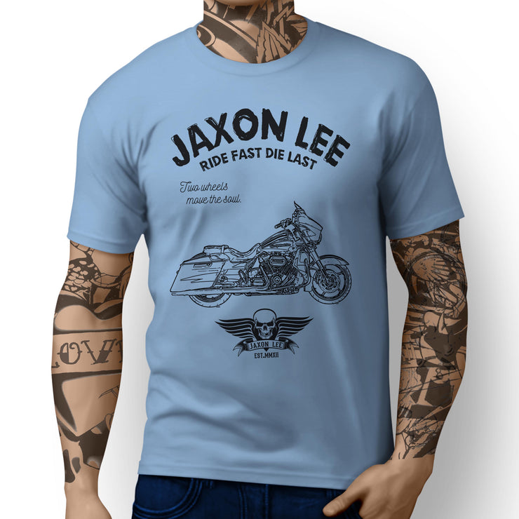 JL Ride Art Tee aimed at fans of Harley Davidson CVO Street Glide Motorbike