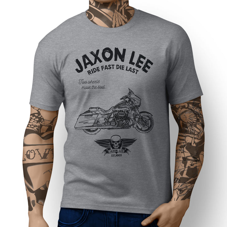 JL Ride Art Tee aimed at fans of Harley Davidson CVO Street Glide Motorbike