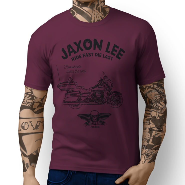 JL Ride Art Tee aimed at fans of Harley Davidson Electra Glide Ultra Classic Motorbike