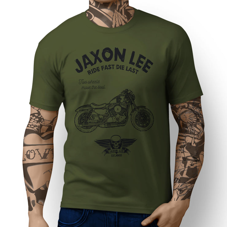 JL Ride Art Tee aimed at fans of Harley Davidson Forty Eight Motorbike