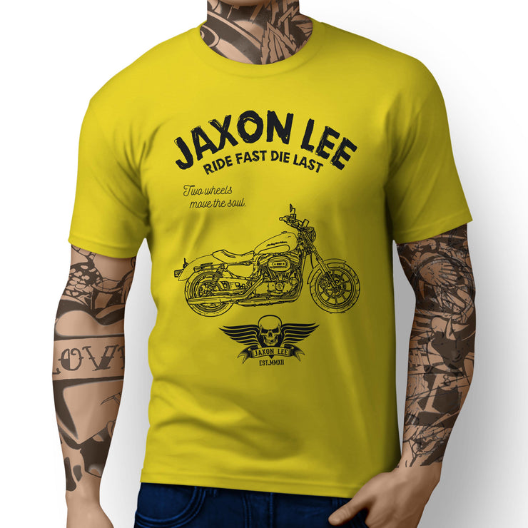JL Ride Art Tee aimed at fans of Harley Davidson SuperLow Motorbike