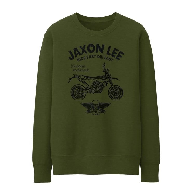 JL Ride Illustration For A Husqvarna 701 Supermoto Motorbike Fan Jumper