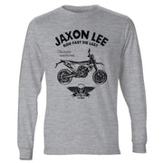 JL Ride Illustration For A Husqvarna 701 Supermoto Motorbike Fan LS-Tshirt