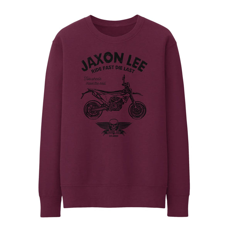 JL Ride Illustration For A Husqvarna 701 Supermoto Motorbike Fan Jumper