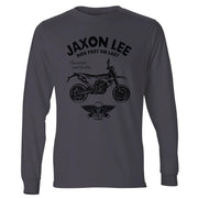 JL Ride Illustration For A Husqvarna 701 Supermoto Motorbike Fan LS-Tshirt
