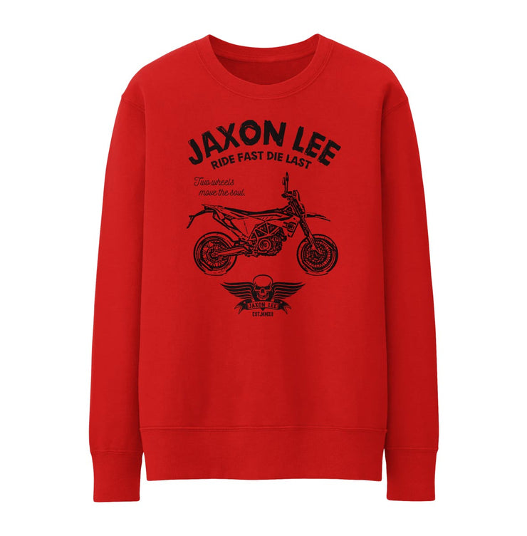 JL Ride Illustration For A Husqvarna 701 Supermoto Motorbike Fan Jumper