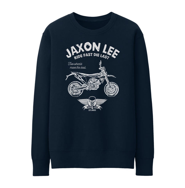 JL Ride Illustration For A Husqvarna 701 Supermoto Motorbike Fan Jumper