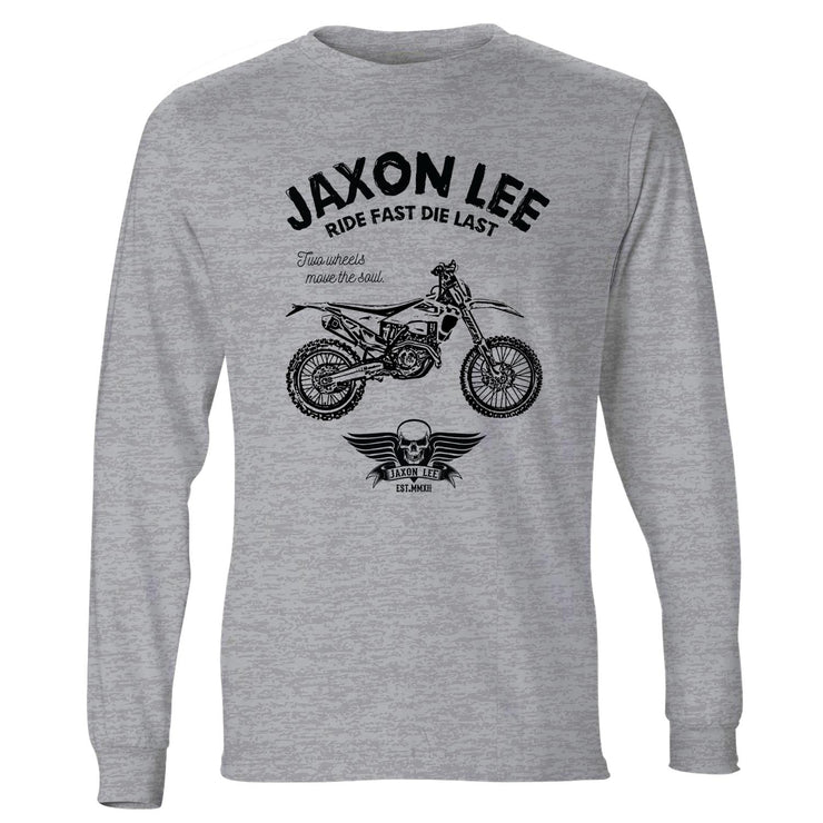 JL Ride Illustration For A Husqvarna FE 450 Motorbike Fan LS-Tshirt