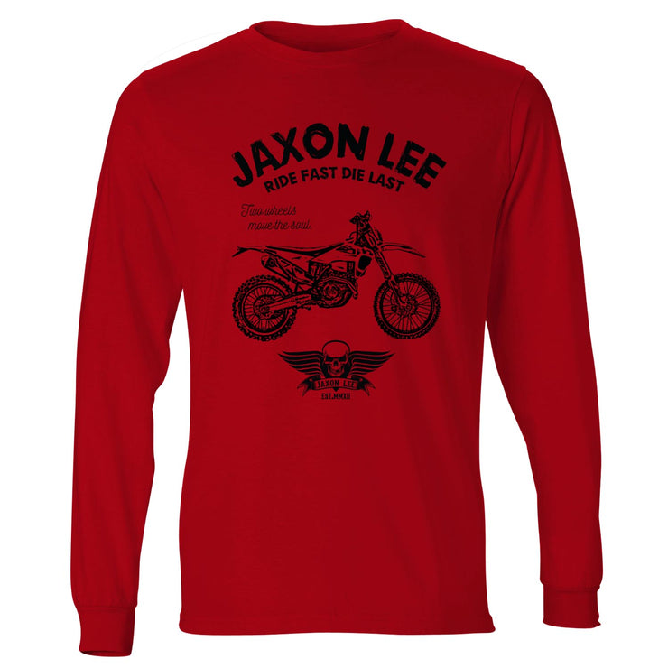 JL Ride Illustration For A Husqvarna FE 450 Motorbike Fan LS-Tshirt