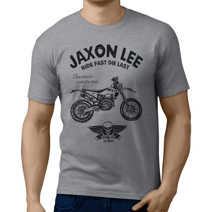 JL Ride Illustration For A Husqvarna FE 450 Motorbike Fan T-shirt