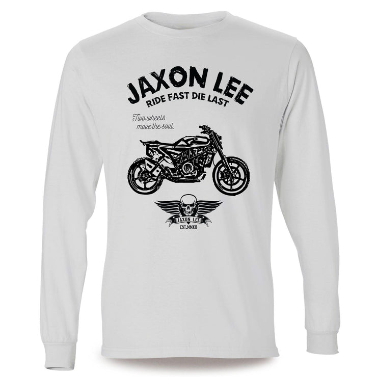 JL Ride Illustration For A Husqvarna Svartpilen 701 Motorbike Fan LS-Tshirt