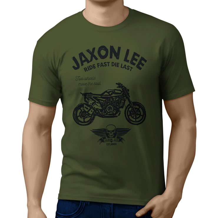 JL Ride Illustration For A Husqvarna Svartpilen 701 Motorbike Fan T-shirt